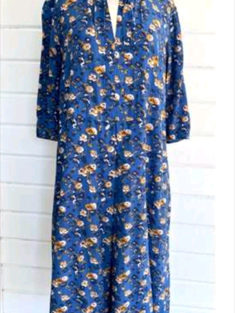TOAST UK Blue Floral Midi Dress Size 12